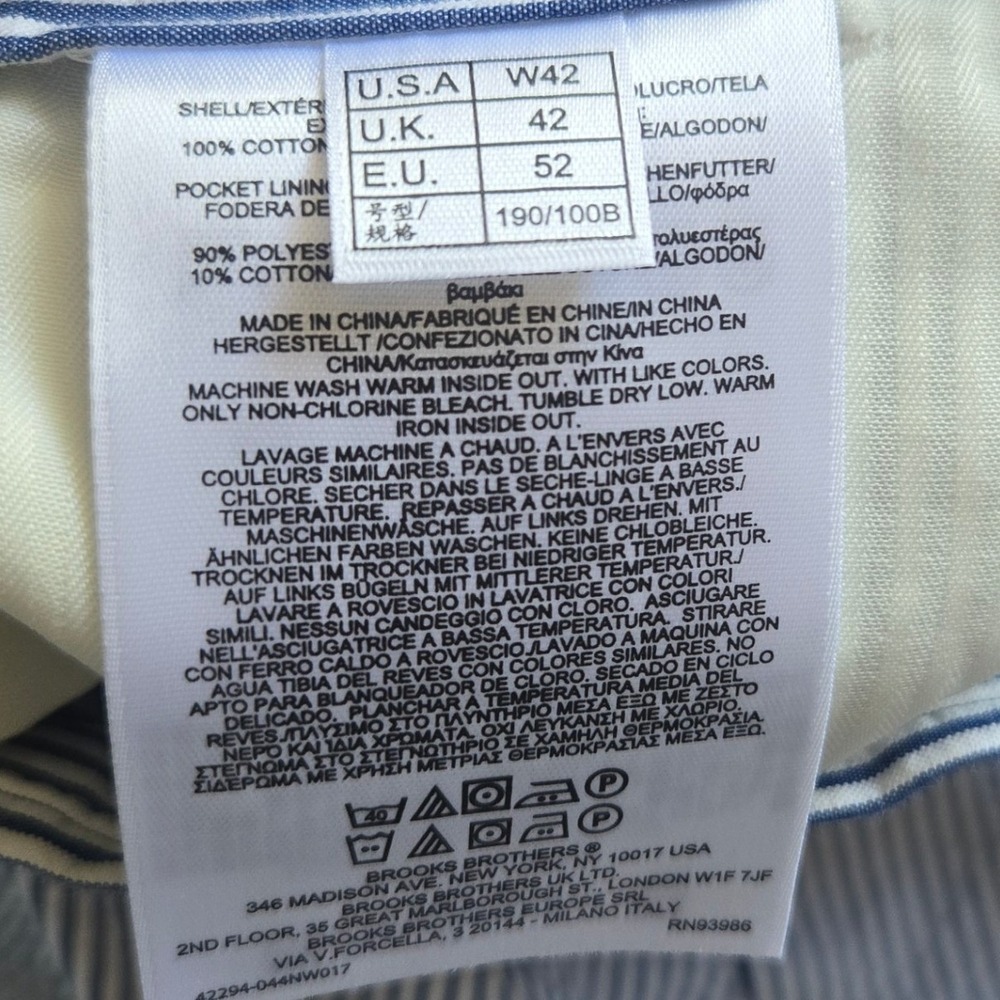 Brooks Brothers Mens 42 Seersucker Shorts Blue White Striped Pineapple Cocktail - Picture 4 of 10